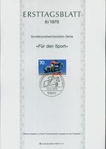 Federal Republic of Germany 1978-8 Supplementary Stamps Show Jumping Birth Paper First Day Commemorative Postmark