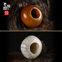 Natural cow bone ring back cloud crack imitation old made of old cattle bone ring Bull Bone Engraving Featured Handicraft Buddha Pearl Accessories S
