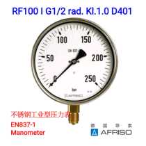 D401 German Fiso AFRISO stainless steel industrial pressure gauge RF100IG1 2rad Kl 1 0