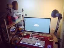 Anchor live computer desk equipment 1 2 meters computer desk White 60cm high computer desk office desk