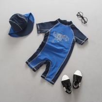  New childrens swimsuit Boys dinosaur print baby baby sunscreen anti-UV surfing suit set