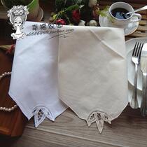 On April New * foreign trade outlet European and American white pure cotton 100 with Li embroidered dining towel handkerchief with tea handkerchief