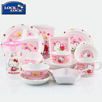 Music Button KITTY baby children primary school children anti-fall melamine water Cup dinner plate eating soup bowl tableware