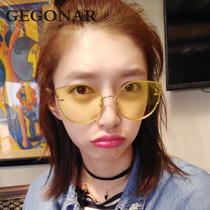 2019 new GM sunglasses trendy round face pink fashion sunglasses net red street shot female yellow transparent sunglasses