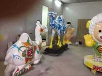 FRP animal sculpture resin painted camel sculpture tourist attraction painted camel modeling landscape sculpture