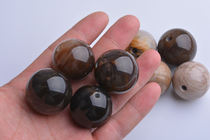 And Thi Bi Sapified Jade Oversized Beads Handstring DIY Accessories White Yellow Coffee Dispersion Round Beads 25mm