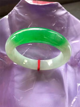 Natural green jade bracelet Myanmar old pit with certificate wide version of ice species Emperor green jade bracelet women