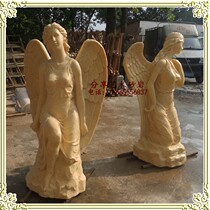 Sandstone relief sculpture sandstone European style round Sculpture Garden Park community landscape sculpture Angel girl