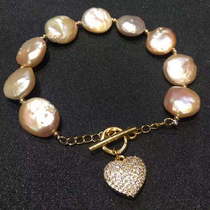 diy handmade beaded accessories material s925 half silver button necklace bracelet button Pearl extension chain Buckle