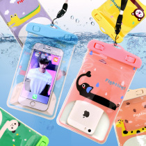 South Koreas new iPhone5s 6plus cute cartoon transparent waterproof large screen phone bag touch screen sensitive