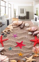 Wall tile porch living room TV sofa background wall mural art carving 3 three-dimensional Ocean Beach