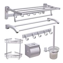 Towel rack Space aluminum bath towel rack folding toilet shelf Towel bar Bathroom bathroom hardware pendant set