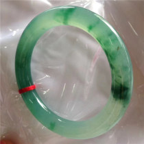 Natural old pit A goods jade ice species floating green flower round bracelet hydrated ice through the new with certificate KK075