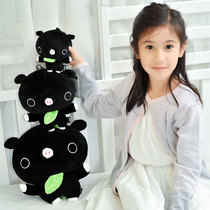 Green leaf pig plush toy Little black pig doll school bag pendant send girl doll ragdoll birthday gift cute