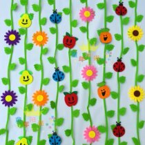  Store shop spring charm Kindergarten classroom decoration pendant Mall decoration sun flower fruit flower rattan hanging