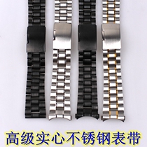 Full stainless steel table chain solid black steel strap suitable for various brand steel band table 18 18 20 22mm
