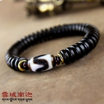 Tibet natural chalcedony old mine high purity tiger tooth beads send natural amber blood pearl accessories coconut shell hand string