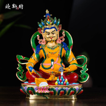 Bronze God of Wealth Taiwan Bronze Painted Gilded Statue Tibetan House Tantric Buddha Statue