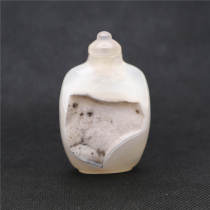 Handmade agate snuff bottle old goods with carving micro and practical 14
