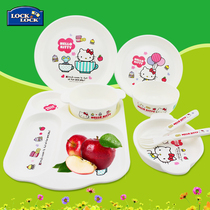 Music button baby baby tableware Kaixin cat anti-fall cartoon eating bowl drinking soup bowl spoon Fork plate set