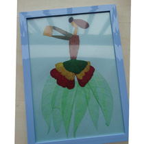 The worlds first fragrant leaf stickers Handmade DIY sticker painting spell painting Plant painting leaf painting Dancer A4 with photo