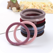 Korean jewelry strong pull continuous base hair circle Hair rope flocking rubber band Leather cover headdress Hair accessories headdress female