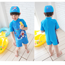 Doraemon childrens swimsuit small and medium boy conjoined sunscreen cartoon swimsuit beach clothing hot spring swimsuit