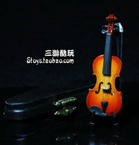 1:6 scale 4 4 violin 6 points BJD small cloth peach soldiers with wood paint with piano box in stock