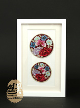 Korean folk traditional hand embroidered decorative painting solid wood with frame 20 5 X32 8cm H-P03850-1