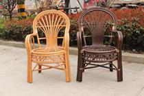 Wanhe rattan art Full rattan peacock chair Leisure rattan chair Pastoral wind old man cool backrest chair Indonesia imported rattan chair