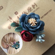 Fabric flower headdress hair clip top clip word clip Korean version of adult semi-tie hair clip jewelry horizontal clip