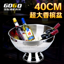 40cm stainless steel large Champagne basin thickened giant champagne ice bucket Bin bar wine bucket