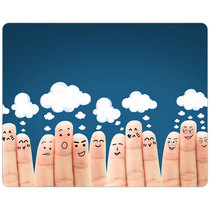 Emotional mouse pad cute expression finger expression smile face DIY mouse pad specification 20*25*0 3cm