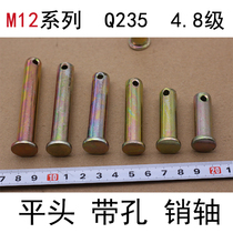 Pin shaft Flat head with hole cylindrical pin M12*(20-120mm)Pin A3 steel T-shaped positioning pin 4 8