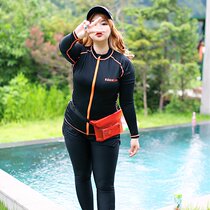 Long-sleeved pants sunscreen jellyfish clothing womens plus size rafting snorkeling water surfing suit Fat sister 200 pounds swimsuit South Korea