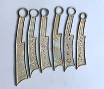Bao ancient coins copper coins money money collection of warring States knives 6 sets of antique coins film and television props