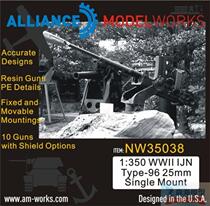 AM-WORKS NW35038 1 350 Japanese Type 96 25mm single-mounted anti-aircraft gun 10 entry