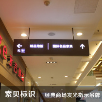 Billboard light box mall hang sign floor guide plate galvanized sheet baking paint LED personalized customization