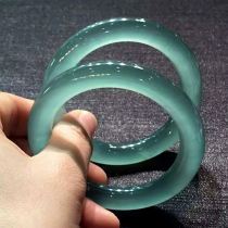 Jade bracelet female round glass type natural ice type female goods floating jade bracelet Burmese jade bracelet certificate