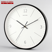 Geekcook Modern simple wall clock Living room silent bedroom Round Quartz clock Creative clock Personality wall clock