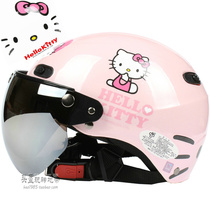 Taiwan EVO big face pink Harley electric motorcycle helmet helmet men and women sunscreen UV four summer