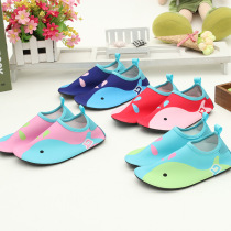 Childrens beach shoes Plastic bottom non-slip diving shoes Lightweight skin-friendly comfortable breathable quick-drying waterproof mother swimming anti-tie feet