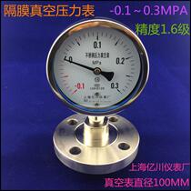 Factory direct Shanghai Yichuan diaphragm DN25 RF304 pressure gauge YMBZ100 -0 1-0 3mpa