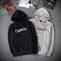 Hong Kong Tide brand spring and autumn letter hooded sweater men National tide hip hop loose plus velvet Hong Kong style couple long sleeve jacket