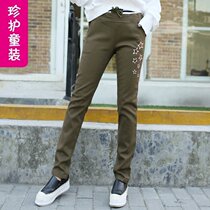 Childrens clothing girls cotton pants winter clothing 2021 New plus velvet thick warm pants female big children casual pants long pants