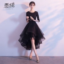 Black evening dress dress women usually wear banquet temperament dress host thin fairy student chorus