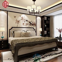 New Chinese Bed 1 8 m Zen Grand Bed Water Treuliu Furniture Hotel Double Bed Solid Wood Custom