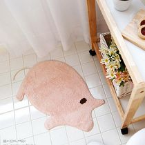 South Korea imported cute cartoon Three-dimensional pig suede non-slip mat door mat foot pad pink bathroom carpet