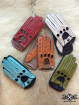 Spot imported Romanian real deerskin Harley Motorcyclist punch drive driving summer breathable gloves