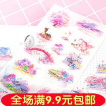 Romantic beautiful cherry blossom season and style stickers pink petals Fuji diy hand account photo album decoration stickers 6